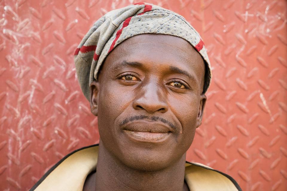 A Nigerian tradesman photographed at work